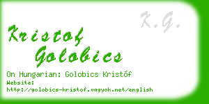 kristof golobics business card