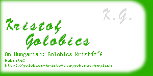 kristof golobics business card